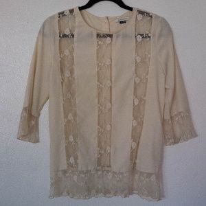 Anthropologie Ivory Silk Blouse